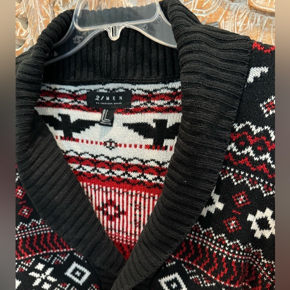 21men Holiday Button Down Cardigan- size S - Picture 7 of 11